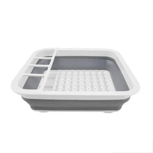 Collapsible Folding Silicone Dish Drying Drainer Rack with Spoon Fork Storage Holder - Justgrabit Inc.