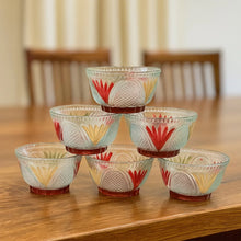Rose glass Multipurpose Pudding / Dessert / Ice Cream Bowl Set for Home use, Home & Kitchen Serving Bowl for Sundae, Sweets, Snacks, Fruit, Pudding, Nuts or Dip, Serving Bowls 6 Medium & 1 Big Bowl (Set of 7 pc) - Justgrabit Inc.