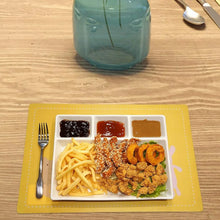 Plastic 4 - Compartment Rectangular Meal Serving Tray / Plate (1 Pc / White) - justgrabit.in | Just Grab It