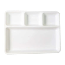 Plastic 4 - Compartment Rectangular Meal Serving Tray / Plate (1 Pc / White) - justgrabit.in | Just Grab It