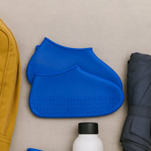 Blue Non - Slip Silicone Rain Anti skid Waterproof Fordable Boot Shoe Cover (1 Pair) - justgrabit.in | Just Grab It