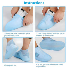 Blue Non - Slip Silicone Rain Anti skid Waterproof Fordable Boot Shoe Cover (1 Pair) - justgrabit.in | Just Grab It