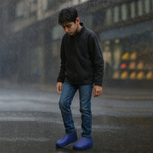 Blue Non - Slip Silicone Rain Anti skid Waterproof Fordable Boot Shoe Cover (1 Pair) - justgrabit.in | Just Grab It