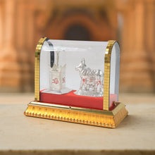 Decorative Kamdhenu Cow with Calf and Tulsi Plant Idol Set - Justgrabit Inc.