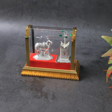 Decorative Kamdhenu Cow with Calf and Tulsi Plant Idol Set - Justgrabit Inc.