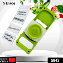 Slicer for Kitchen 5 in 1 Foldable Vegetable Slicer Blade Potato Cutter, Veggie Slicer, Onion Slicer, Julienne Grater with Protective Guards, Stainless Steel Blade - Justgrabit Inc.