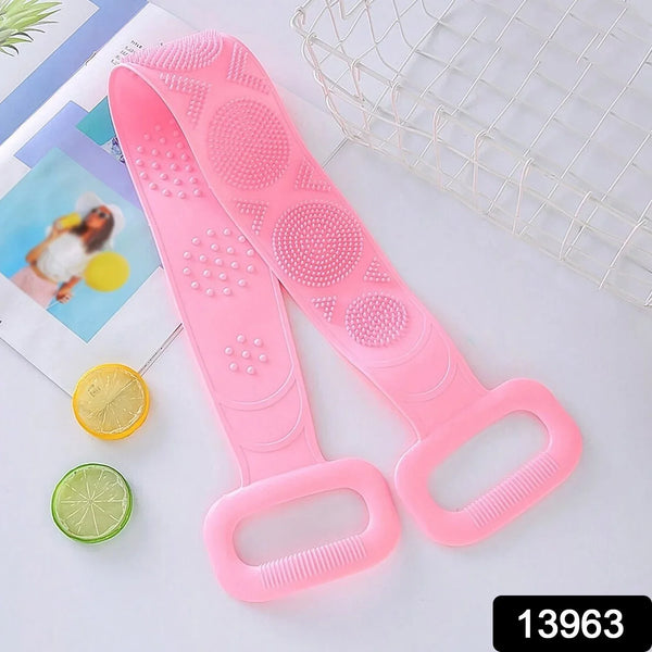 Silicone Body Back Scrubber - Double - Sided Bath Brush for Deep Cleaning & Massage (Medium Size /1pc) - justgrabit.in | Just Grab It