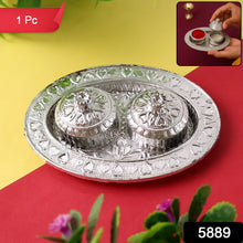 Oval Shape Special Puja Thali (1 Pc / Mix Design) - justgrabit.in | Just Grab It