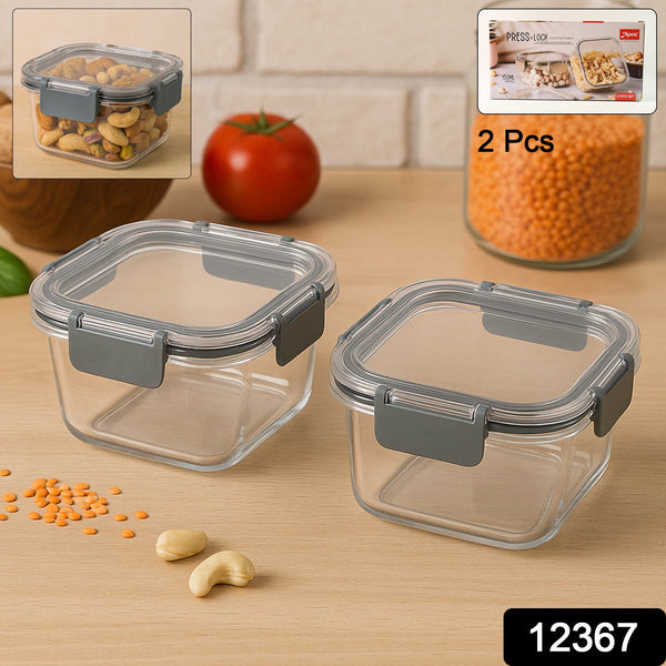 Apex Press N’ Lock Airtight Food Storage Container Set (2Pc/450ml) Approx - justgrabit.in | Just Grab It