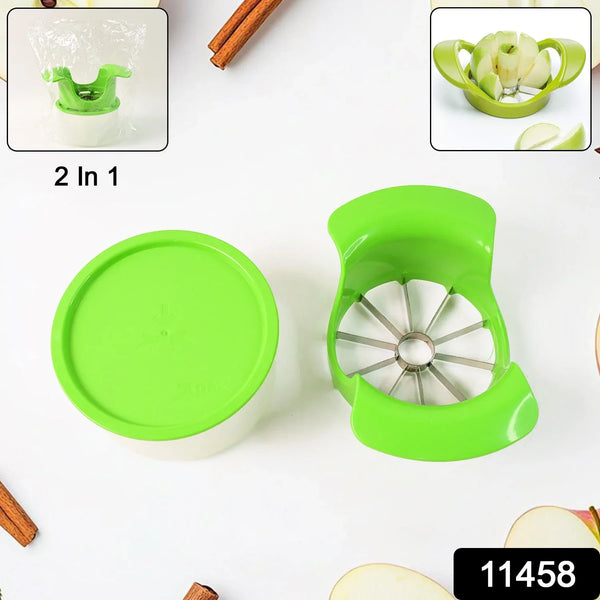 Apex Apple Cutter with Container – Unbreakable ABS Body & Stainless Steel Blades - Justgrabit Inc.