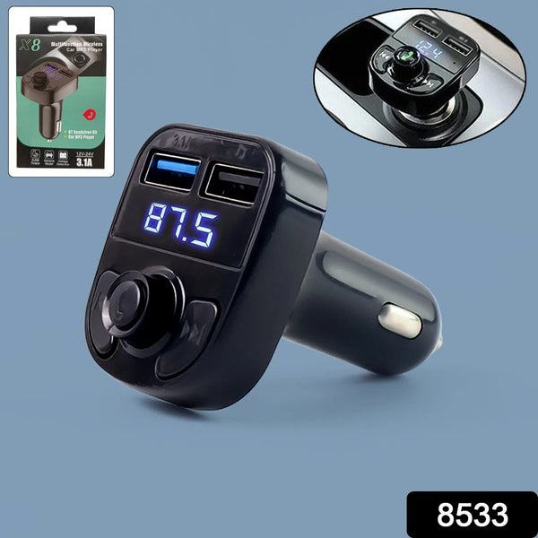 CAR - X8 Bluetooth FM Transmitter Kit with Dual USB Fast Charger - Justgrabit Inc.