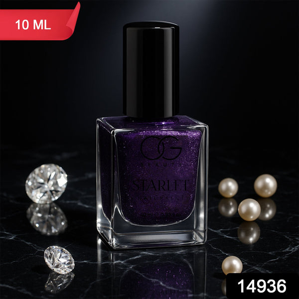 OG Beauty Purple Dazzle Starlet Glitter Nail Paint (10 ML / 1 Pc) - justgrabit.in | Just Grab It