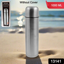 Vacuum Flask Without Cover, 18/8 Stainless Steel | Hot and Cold Water Bottle with Push - Down Lid | Double Walled Stainless Steel Bottle for Travel, Home, Office, School, Picnic (1000 ML / Without Cover) - Justgrabit Inc.