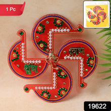 Acrylic Swastik Shubh Labh Wall Hanging (1 Pc) - Justgrabit Inc.
