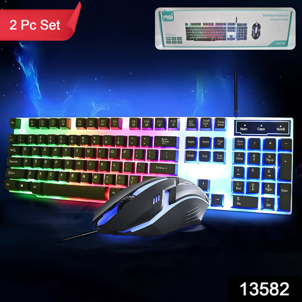 104 Key Colorful Lighting Keyboard Mouse Set (2 Pc Set) - justgrabit.in | Just Grab It