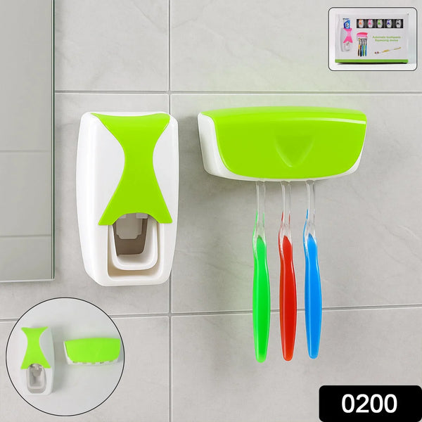 Toothpaste Dispenser & Tooth Brush with Toothbrush - justgrabit.in | Just Grab It