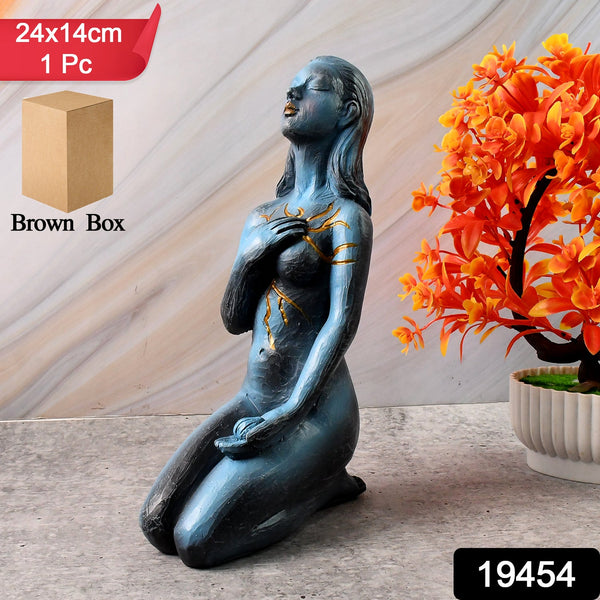 Elegant Resin Kneeling Woman Decorative Statue (1 Pc) - justgrabit.in | Just Grab It
