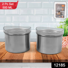 Multipurpose Stainless Steel Airtight Containers with See Through Lid (2 Pc / 500 ML) - justgrabit.in | Just Grab It