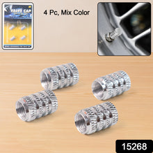 Tire Valve Stem Caps Fit 4pcs Silver - justgrabit.in | Just Grab It