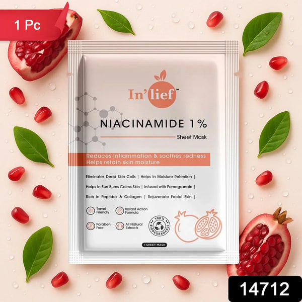 In’lief Niacinamide 1% Hydrating & Calming Facial Sheet Mask (1 Pc) - Justgrabit Inc.