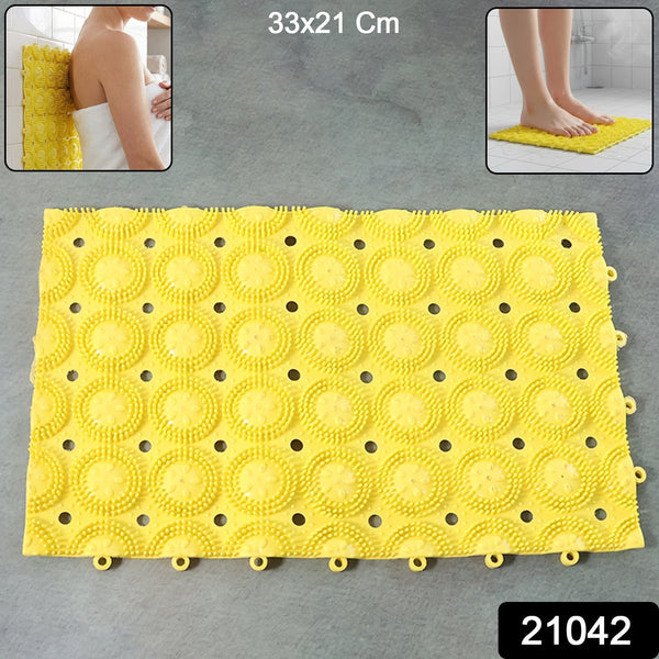 Multipurpose Anti - Slip Bathroom Massage Mat with Suction Cups (33 × 21 cm) - justgrabit.in | Just Grab It