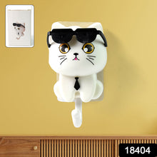 Cat Hook for Wall, Cute Cat Key Hook with Sunglasses (1 Pc) - justgrabit.in | Just Grab It