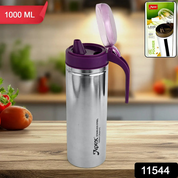 Apex 1000ml Approx. Stainless Steel Oil Pourer (1 Pc) - Justgrabit Inc.