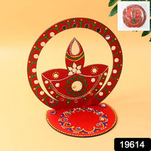 Handcrafted Wooden Decorative Diya Stand (1 Pc) - Justgrabit Inc.