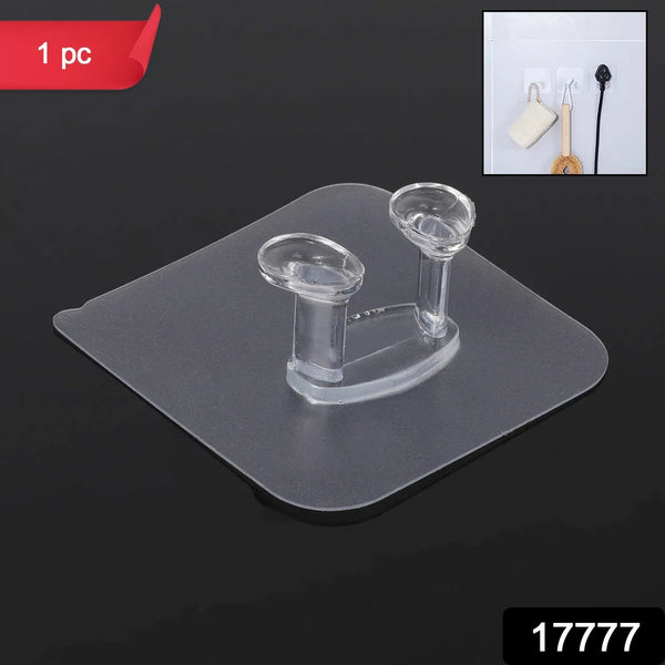 Transparent Self - Adhesive Wall Hook – Drill - Free, Waterproof & Oil - Proof for Toothbrush, Socket (1 Pc) - Justgrabit Inc.