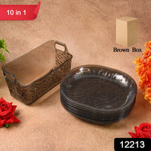 Plastic Household Plates Dinner Plates Dish Tray Skewer Bone Plate Set (10 Pcs Set) - justgrabit.in | Just Grab It