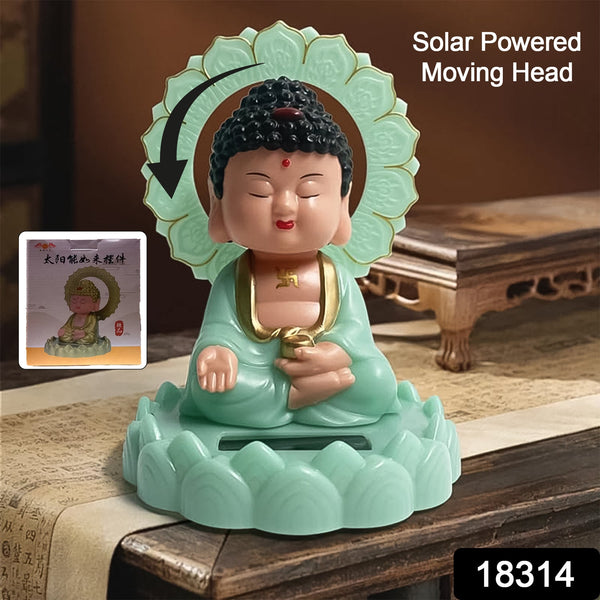 Plastic Solar Powered Moving Head Sitting Action Buddha Statue (1 Pc / Mix Color) - justgrabit.in | Just Grab It