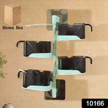 Rotating Spice Jars Vertical Rotatable Seasoning Box 5 Section / Tier With 5 Spoon (1 Set) - justgrabit.in | Just Grab It