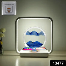 13477 3D Wireless Charging LED Light USB Quicksand Painting Lamp for Bedroom - justgrabit.in | Just Grab It