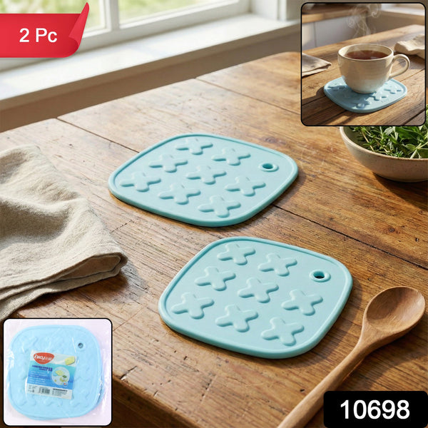Heat Resistant Multipurpose Cup Coaster & Hot Pot Pad Set (2 Pc) - justgrabit.in | Just Grab It