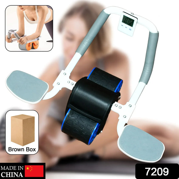 Abdominal Roller Wheel, Automatic Rebound Sponge Handle, Double Wheel Abdominal Roller, Non - Slip Timer Function with Elbow Support for Exercises for Body Fitness Strength Training Home Gym - Justgrabit Inc.