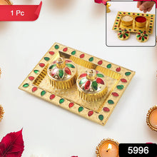 Rakasha Bandhan Special Puja Thali, Kumkum Thali Holder, Pooja Return Gift, Indian Housewarming Gifts, Brother / Bhai / Bhabhi / Sister / Family for Rakshabandhan, Diwali (Mix Design) - Justgrabit Inc.