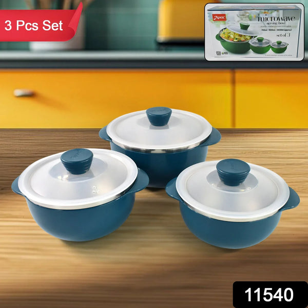 Apex Microwave - Safe Serving Bowl 3 Pcs Set (700ml, 1000ml, 1400ml) - Justgrabit Inc.