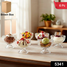 Serving Dessert Bowl Set - 6pcs Ice Cream, Salad, and Fruit Bowls (Brown Box) - justgrabit.in | Just Grab It