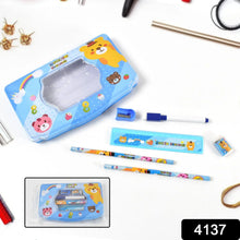 Cartoon Metal Compass Box for Kids with Stationery (6 Pc Set) - justgrabit.in | Just Grab It