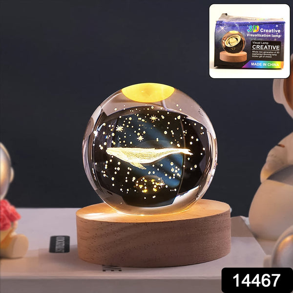 Fish 3D Crystal Ball lamps With Base (1 Pc) - justgrabit.in | Just Grab It