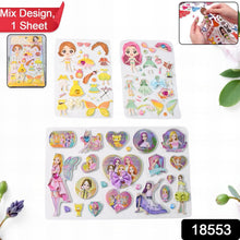 Multipurpose Adhesive 3D Stickers (1 Sheet / Mix Design) - justgrabit.in | Just Grab It