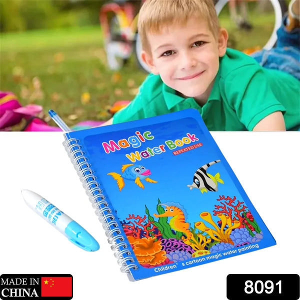 Magic Water Quick Dry Book Water Coloring Book Doodle with Magic Pen Painting Board - Justgrabit Inc.