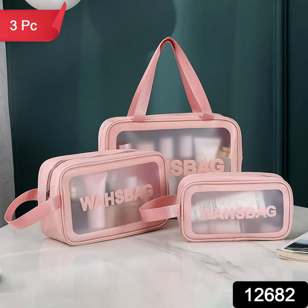 Cosmetic Pouch, Make up Bag for Home & Travel,Accessories Set of 3 - justgrabit.in | Just Grab It