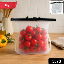 Reusable Silicone Food Storage Bag – Leakproof, Flat Bottom, Freezer & Microwave Safe, BPA - Free Snack & Sandwich Bag (1 Pc) - Justgrabit Inc.