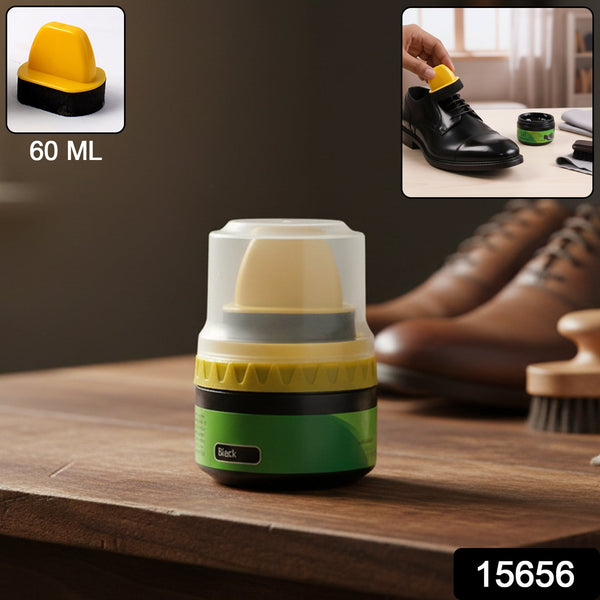 Black Shoe Polish Cream with Built - in Sponge Applicator (60 ML Approx) - justgrabit.in | Just Grab It