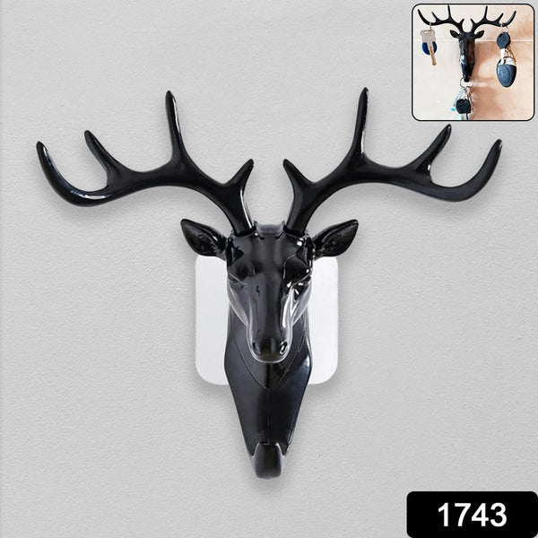 Deer Head Self Adhesive Wall Door Hook Hanger - Justgrabit Inc.
