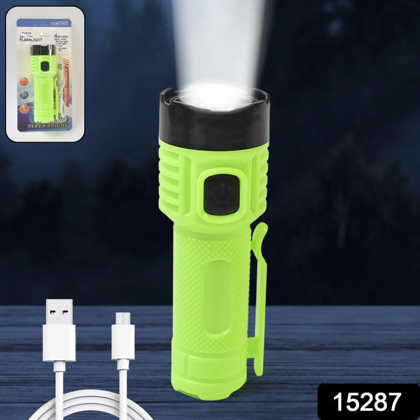 4 Modes Super Bright Led Torch High Lumens Fast Charging Flashlight / Torch (1 Pc) - Justgrabit Inc.