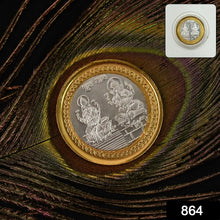 Premium Gold & Silver Dual - Tone Religious Coin with Lakshmi Ganesh Design - Justgrabit Inc.