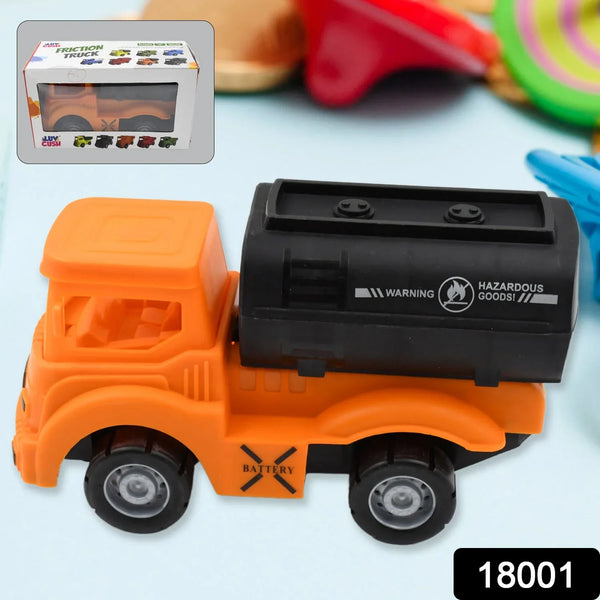 Tanker Truck Toys for Kids, friction power Vehicles Toy Truck, Plastic Truck, Friction Power Toy Trucks For Boys Girls, & Kids (1 Pc / Mix Color) - Justgrabit Inc.
