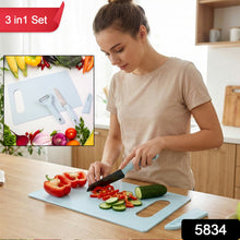 3 in 1 Kitchen Knife & Chopping Board Set (1 Set) - justgrabit.in | Just Grab It